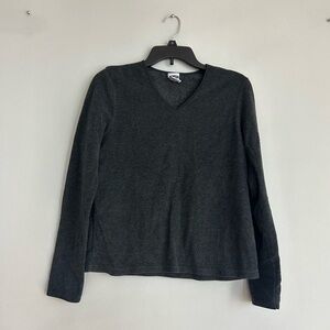 Charter Club Dark Gray V-Neck Sweater
